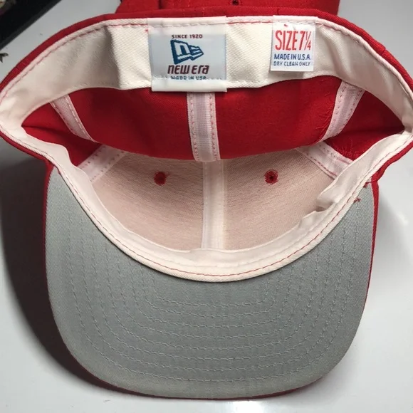 New Era Original Fitted Hat Men’s Red 7 1/4 - Picture 3 of 4